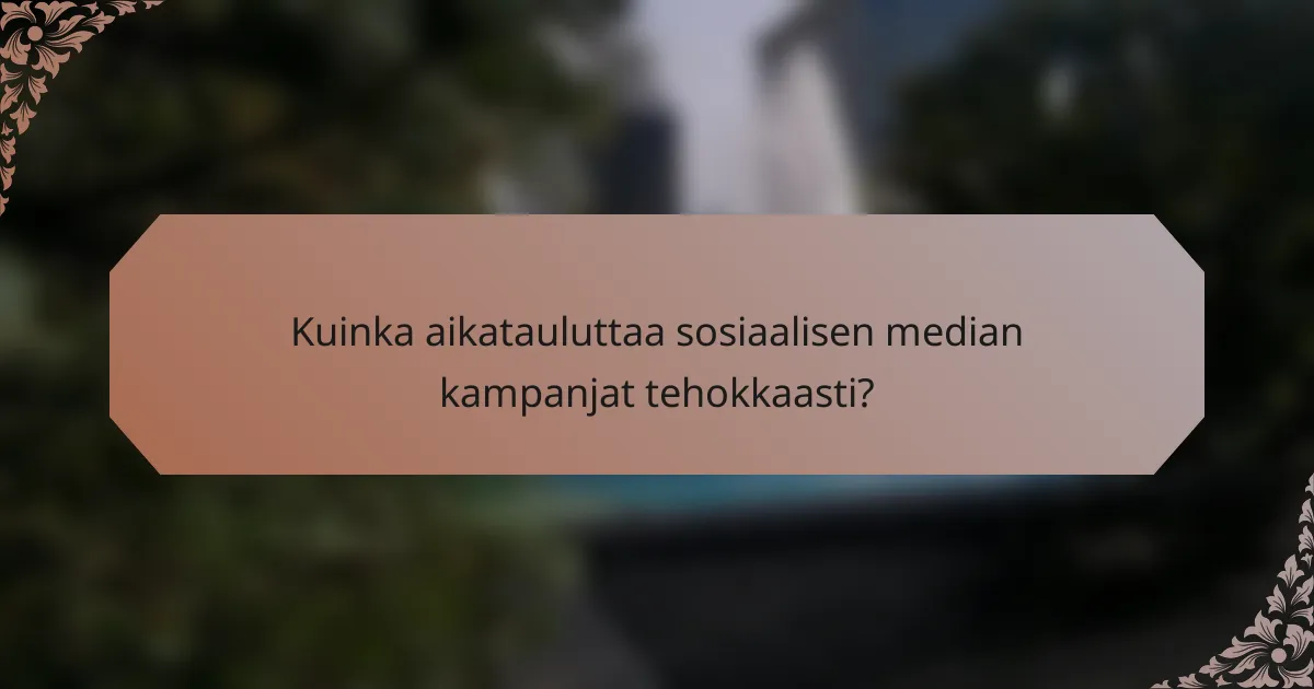 Kuinka aikatauluttaa sosiaalisen median kampanjat tehokkaasti?