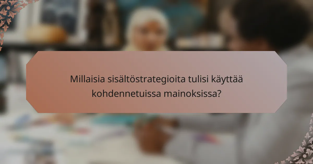 Millaisia sisältöstrategioita tulisi käyttää kohdennetuissa mainoksissa?