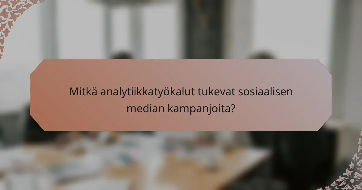 Mitkä analytiikkatyökalut tukevat sosiaalisen median kampanjoita?